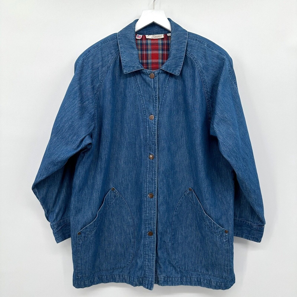 Vintage Y2K Norm Thompson Denim Jacket Coat Large Oversize Barn Chore Rugged USA